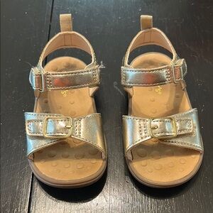 Carter's Gold Sandals with Adjustable Straps and Cushioned Footbed